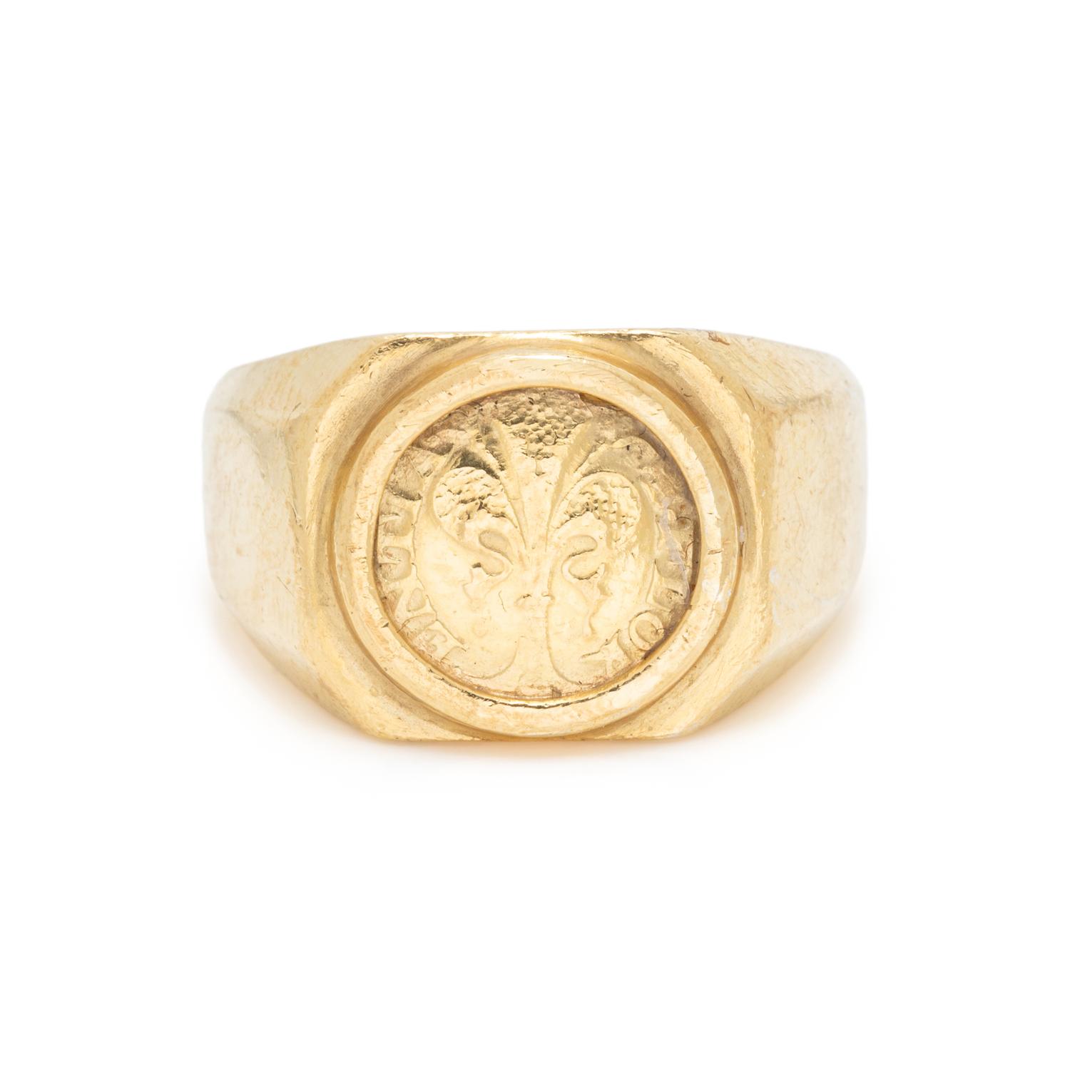 YELLOW GOLD COIN RING