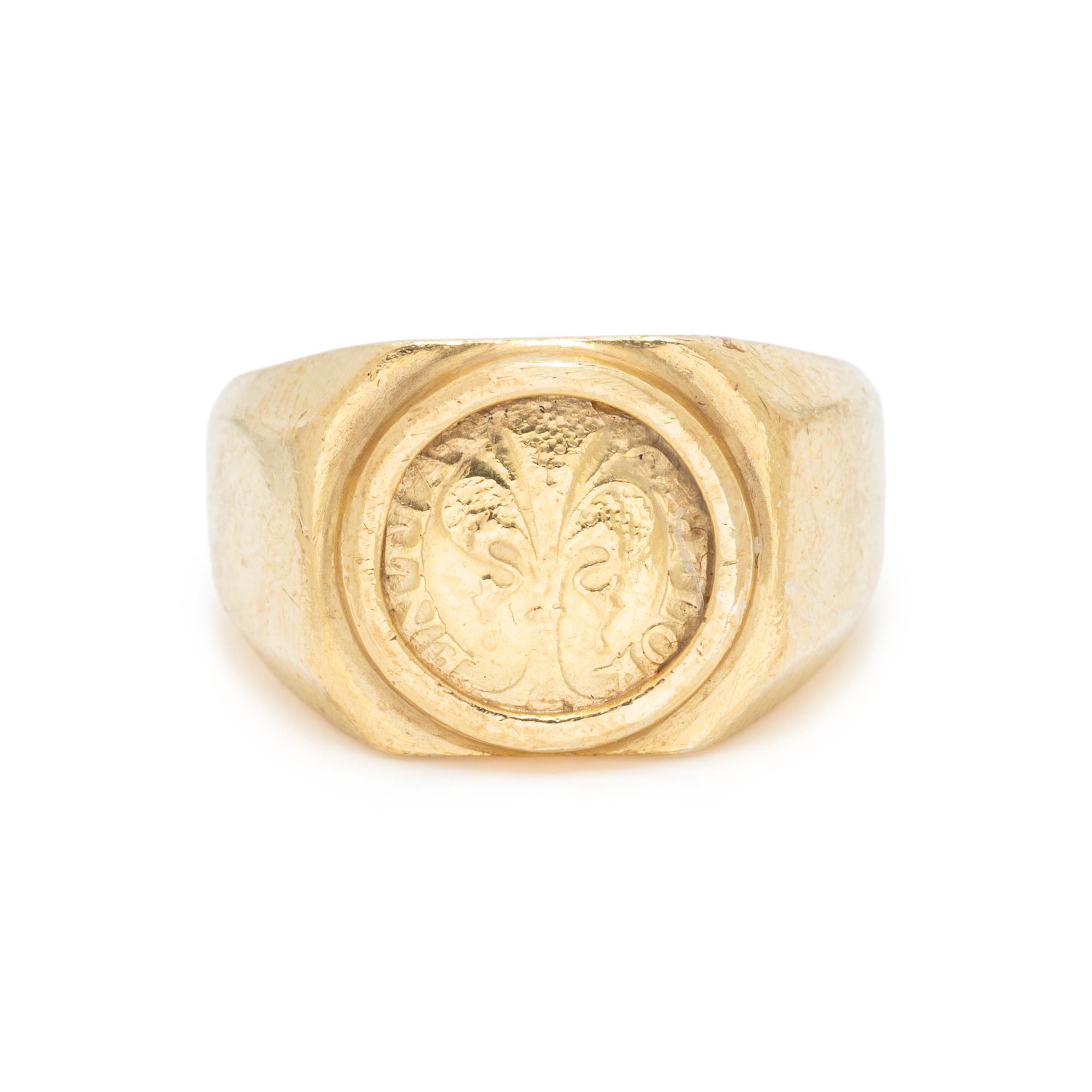 YELLOW GOLD COIN RING