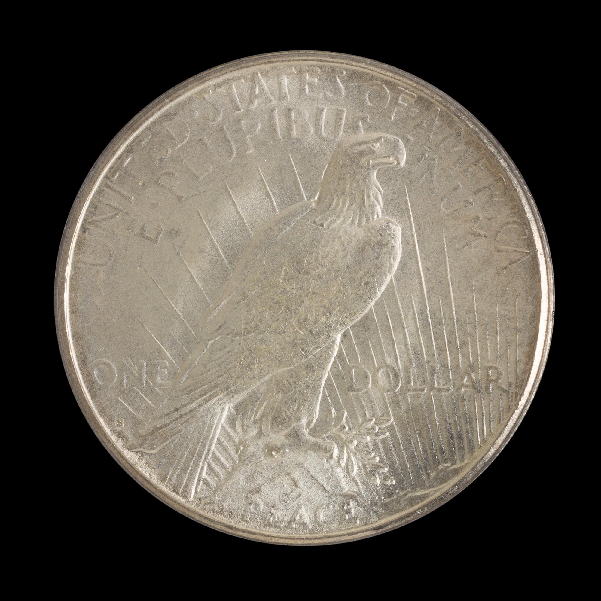 A United States 1922-S Peace Silver Dollar Coin