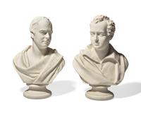 Two Wedgwood Parian Busts of Writers after Edward William Wyon
