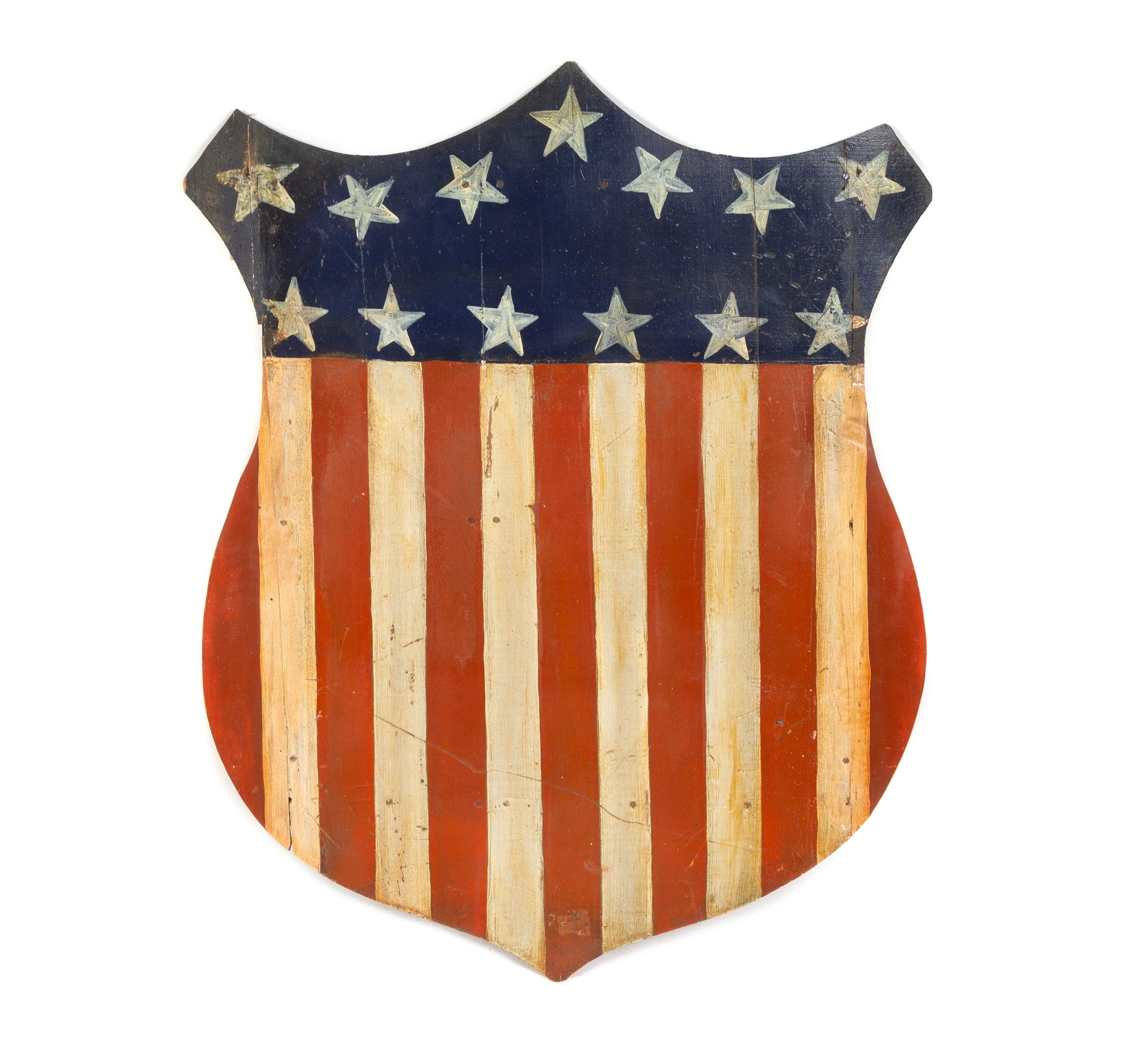 An American Flag-Decorated Shield Plaque