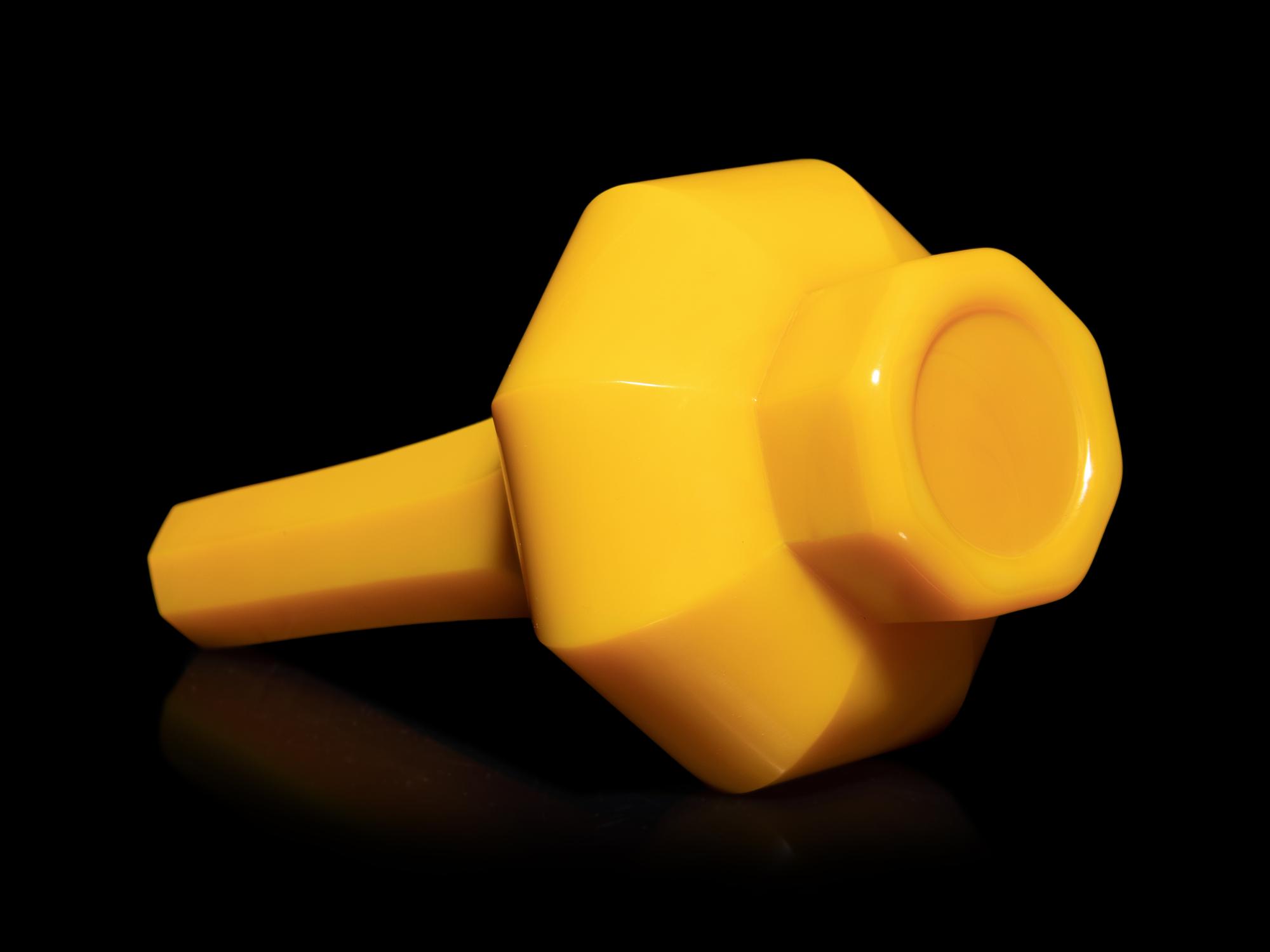 A Chinese Yellow Peking Glass Faceted Bottle Vase
