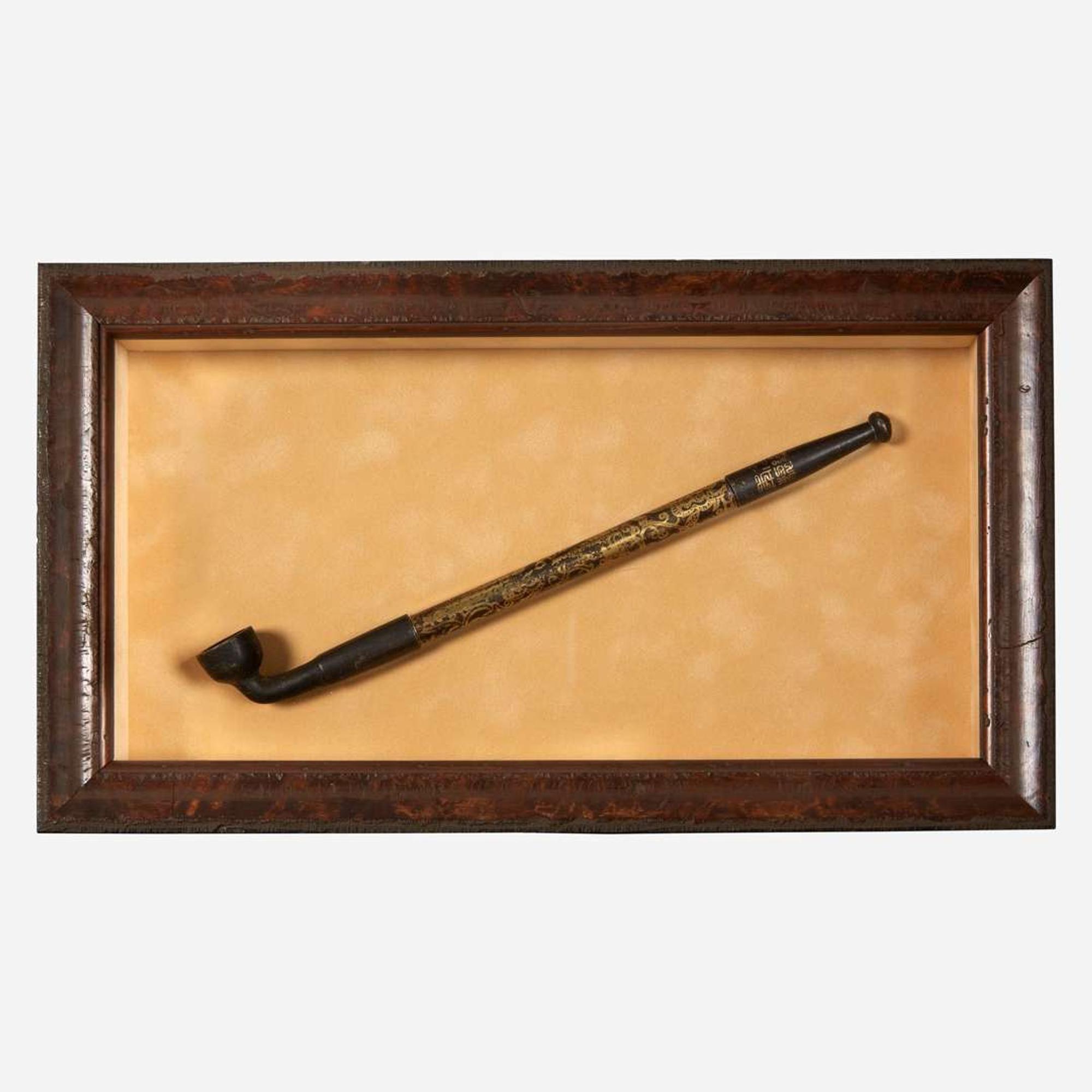 A Chinese patinated metal tobacco pipe 烟斗一支