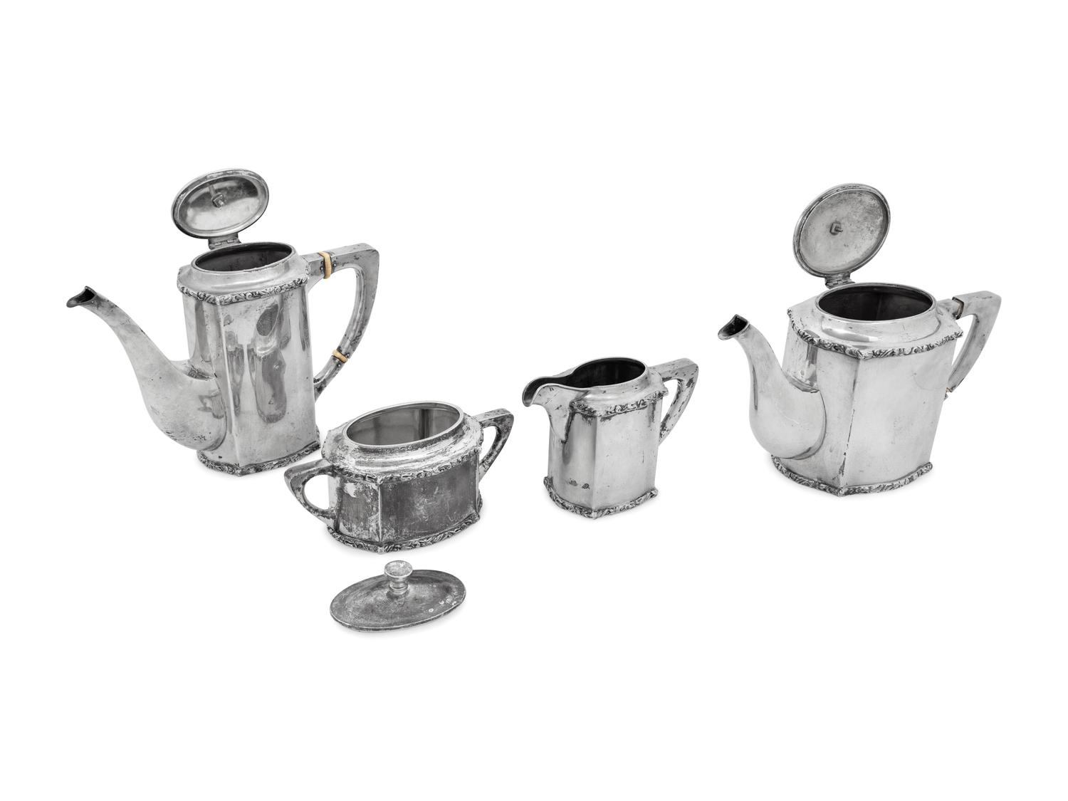 An Austro-Hungarian Silver Four-Piece Tea and Coffee Service