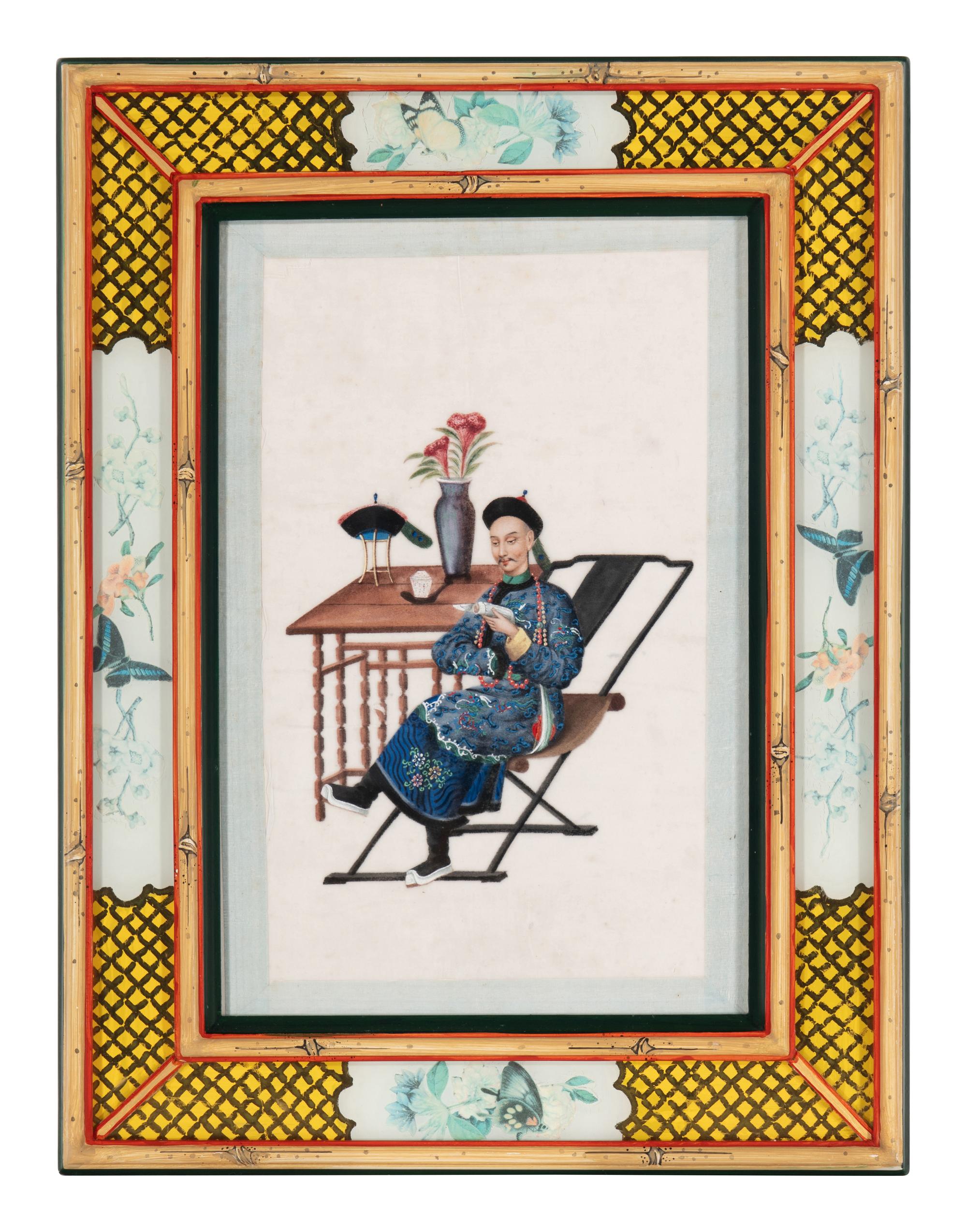 A Set of 12 Chinese Export Pith Paintings, Late 19th/Early 20th Century 清晚期 通草畫人物圖鏡框12幅