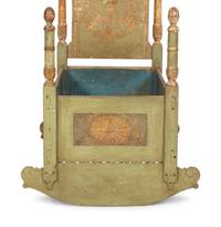 A Venetian Painted and Parcel Gilt Rocking Cradle