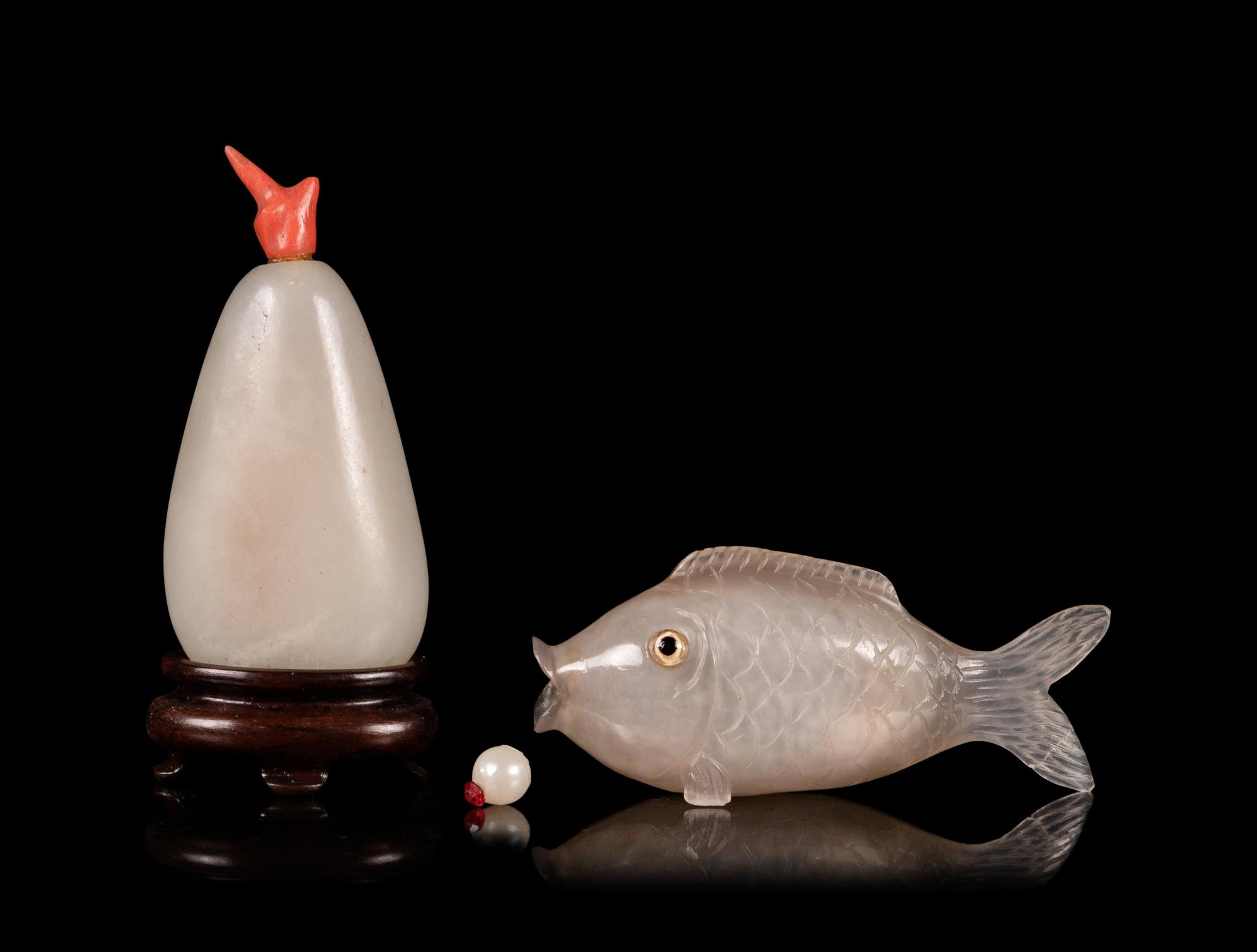 Two Chinese Precious Stone Snuff Bottles