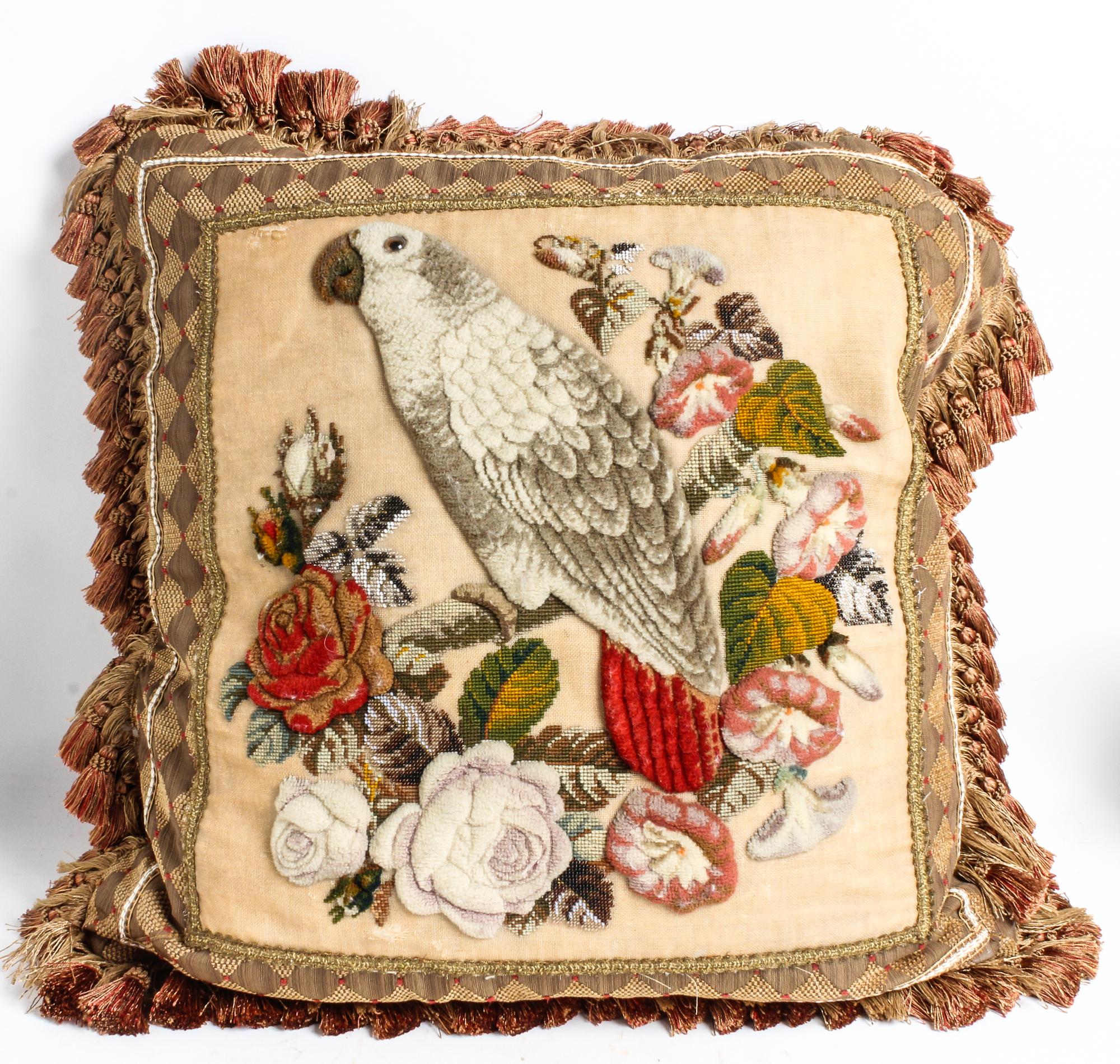 A Group of Three Pillows Height of first 23 x 23 inches. — 19TH/20TH CENTURY