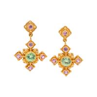 YELLOW GOLD AND GEMSTONE EARRINGS