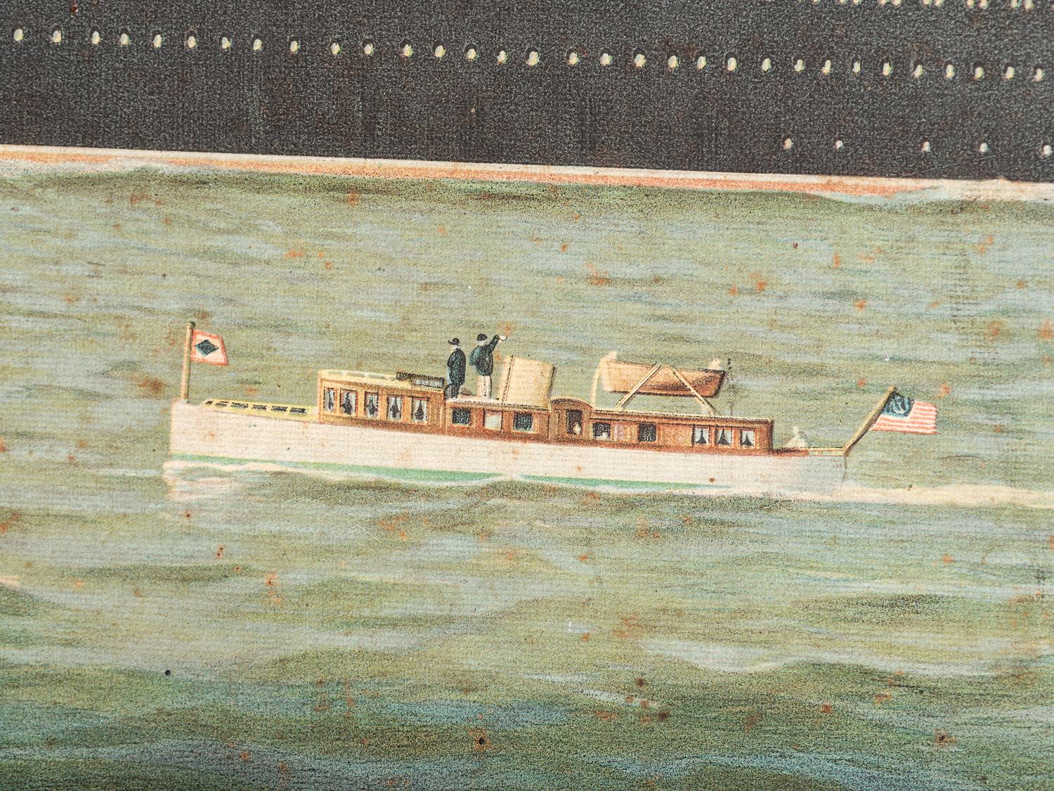 Two Ship Line Advertisement Lithographs