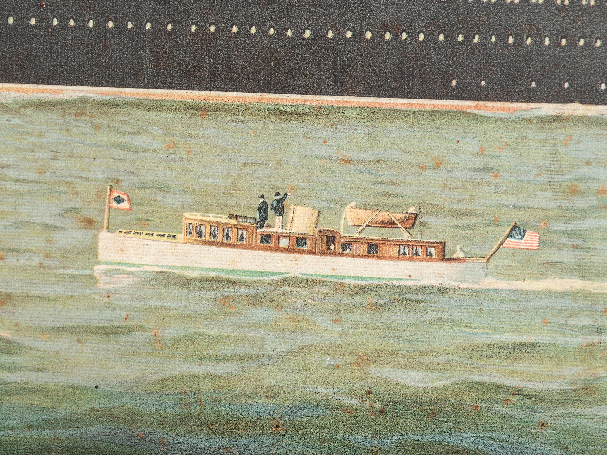 Two Ship Line Advertisement Lithographs
