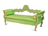 An Italian Green and Grey-Painted Hall Bench