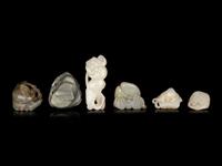 Six Chinese Jade Carvings of Bats