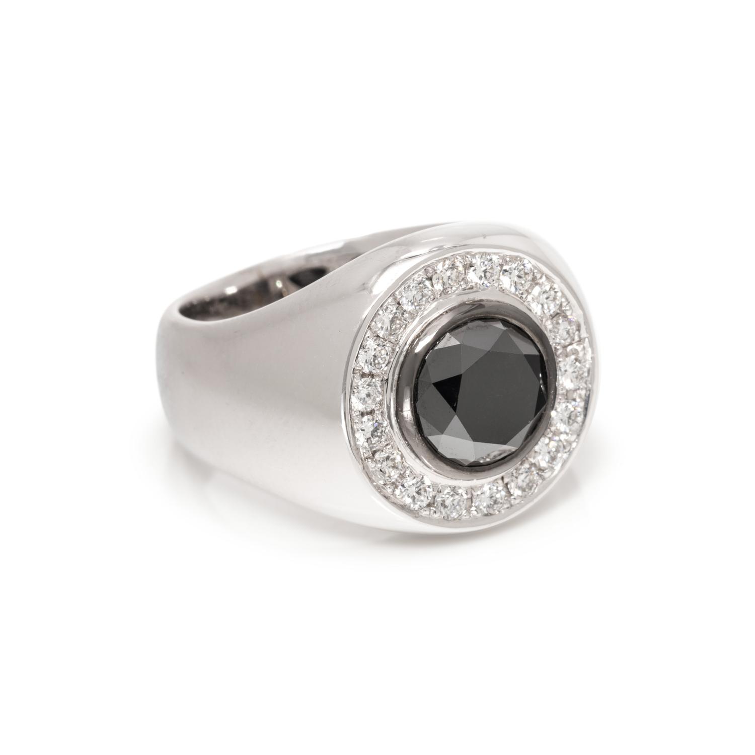BLACK DIAMOND AND DIAMOND RING
