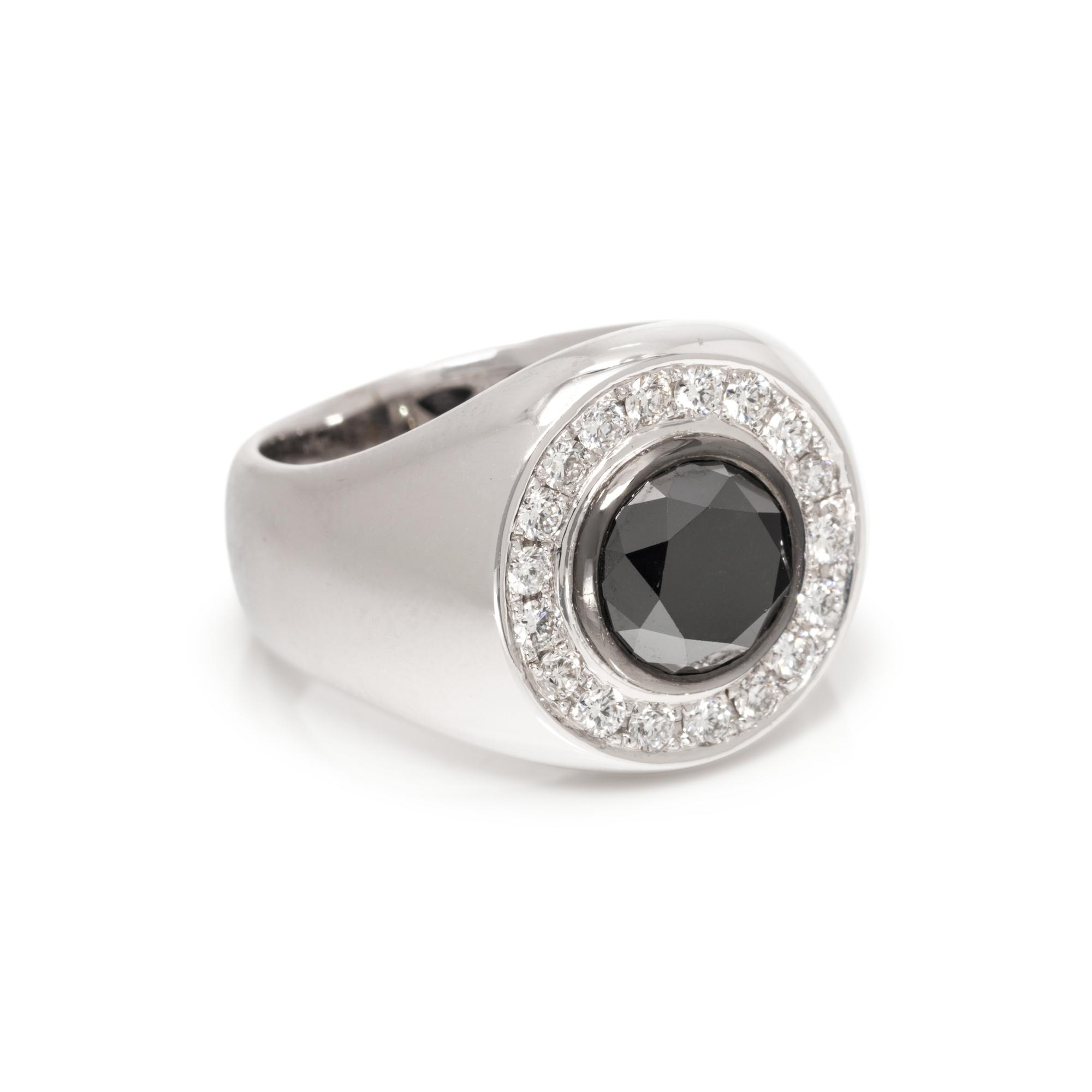 BLACK DIAMOND AND DIAMOND RING