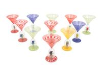 A Set of Eleven Murano Glass Cocktail Stems