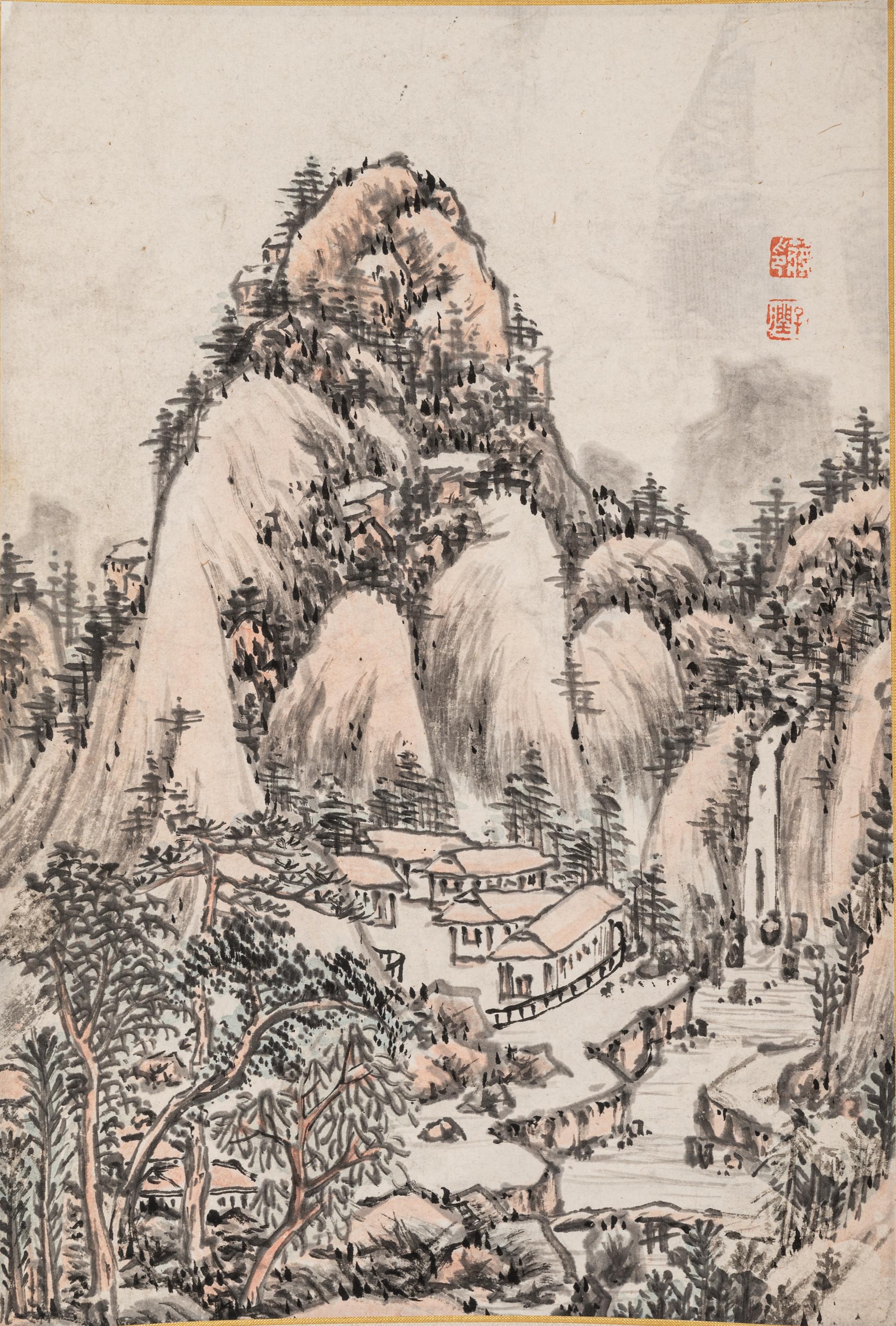 Two Chinese Hanging Scrolls Depicting Landscape