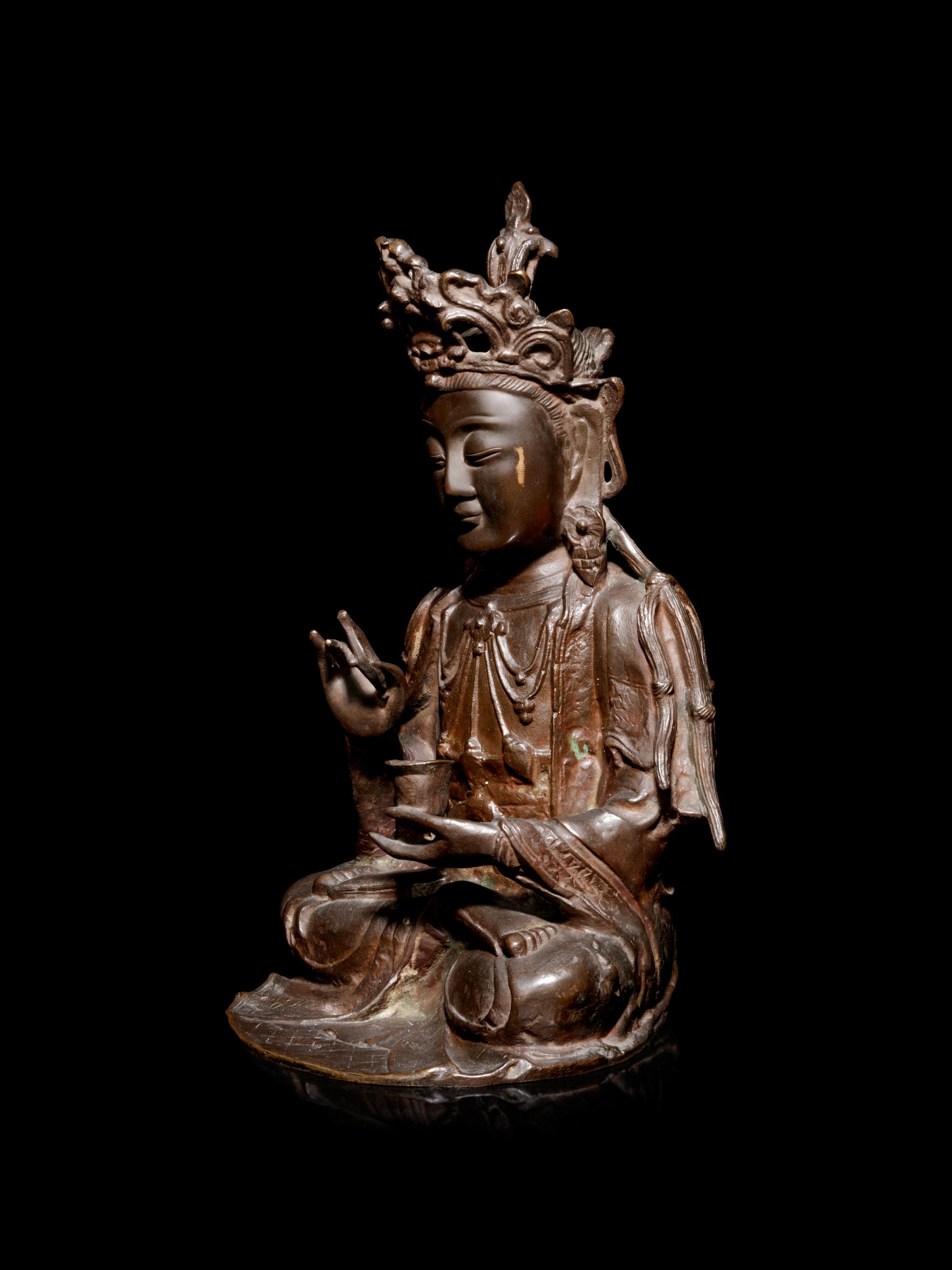 A Chinese Bronze Figure of Guanyin