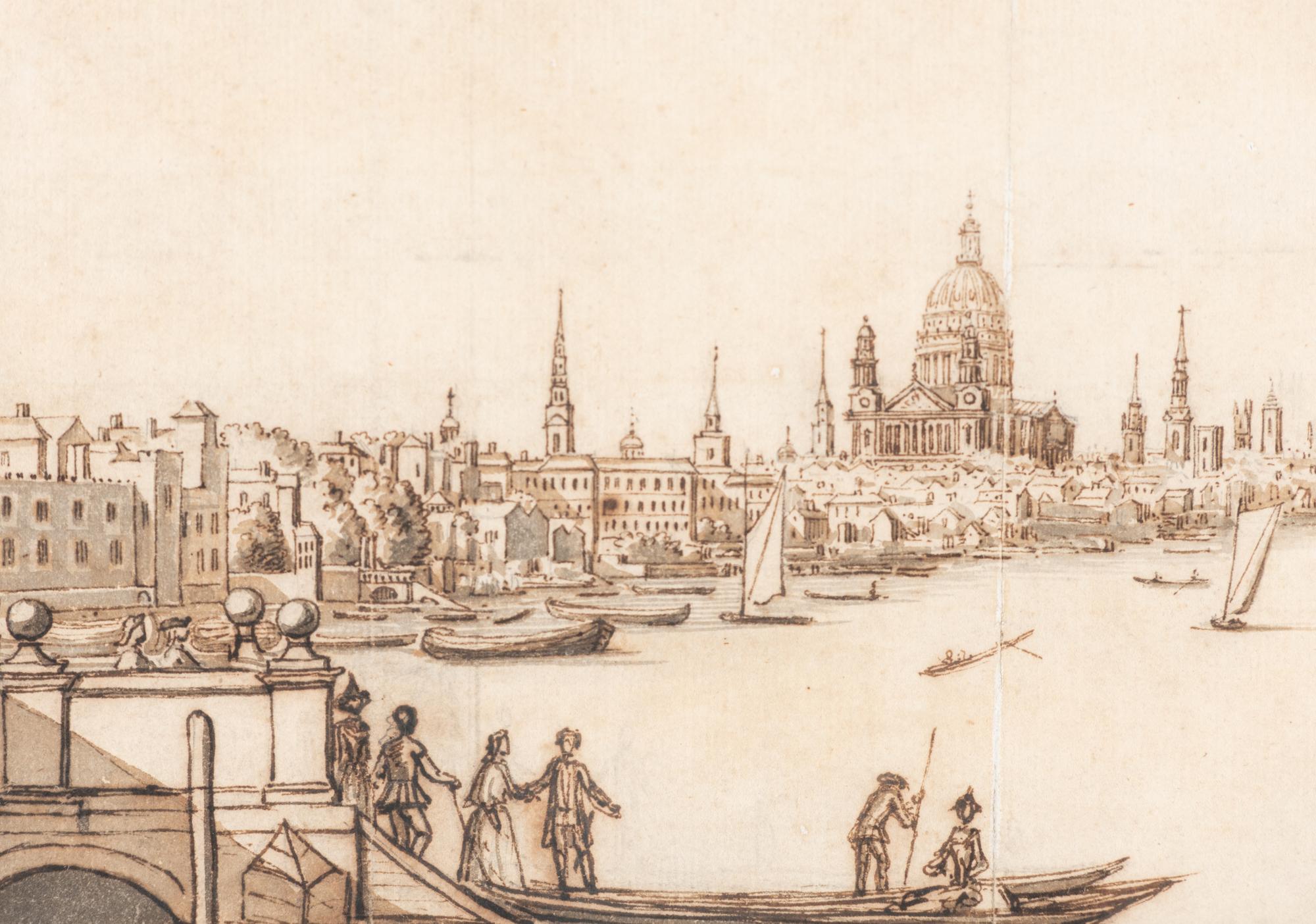 A View of the Thames with the Salisbury Stairs in the Foreground, the Savoy Palace Beyond, and St. Paul's in the Distance