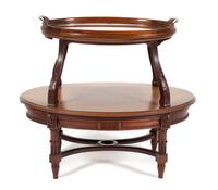 A Louis XVI Style Two-Tier Oval Occasional Table Height 26 x width 29 1/2 x depth 21 inches. — 20TH CENTURY