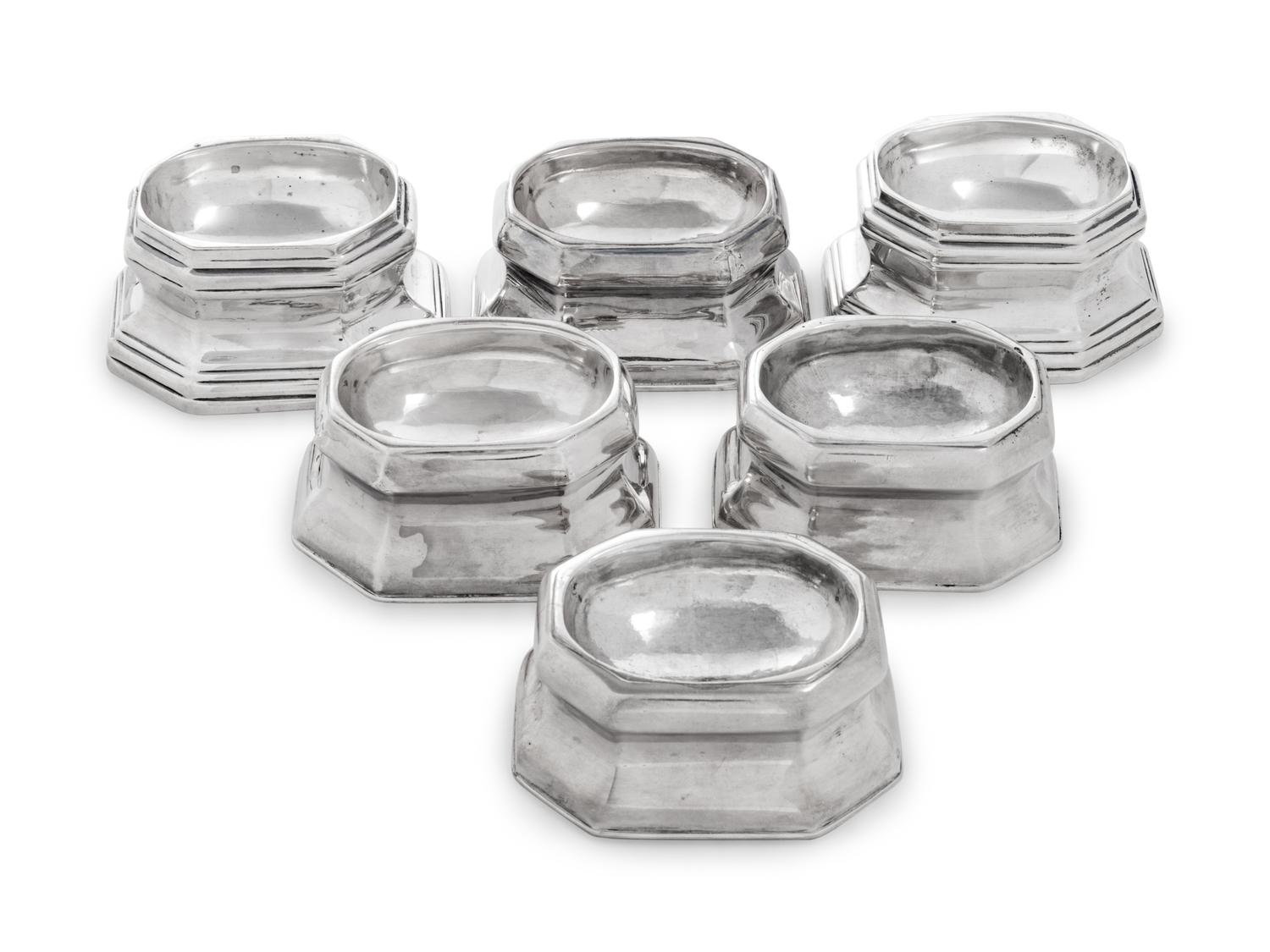 A Set of Four George I Britannia Silver Trencher Salts