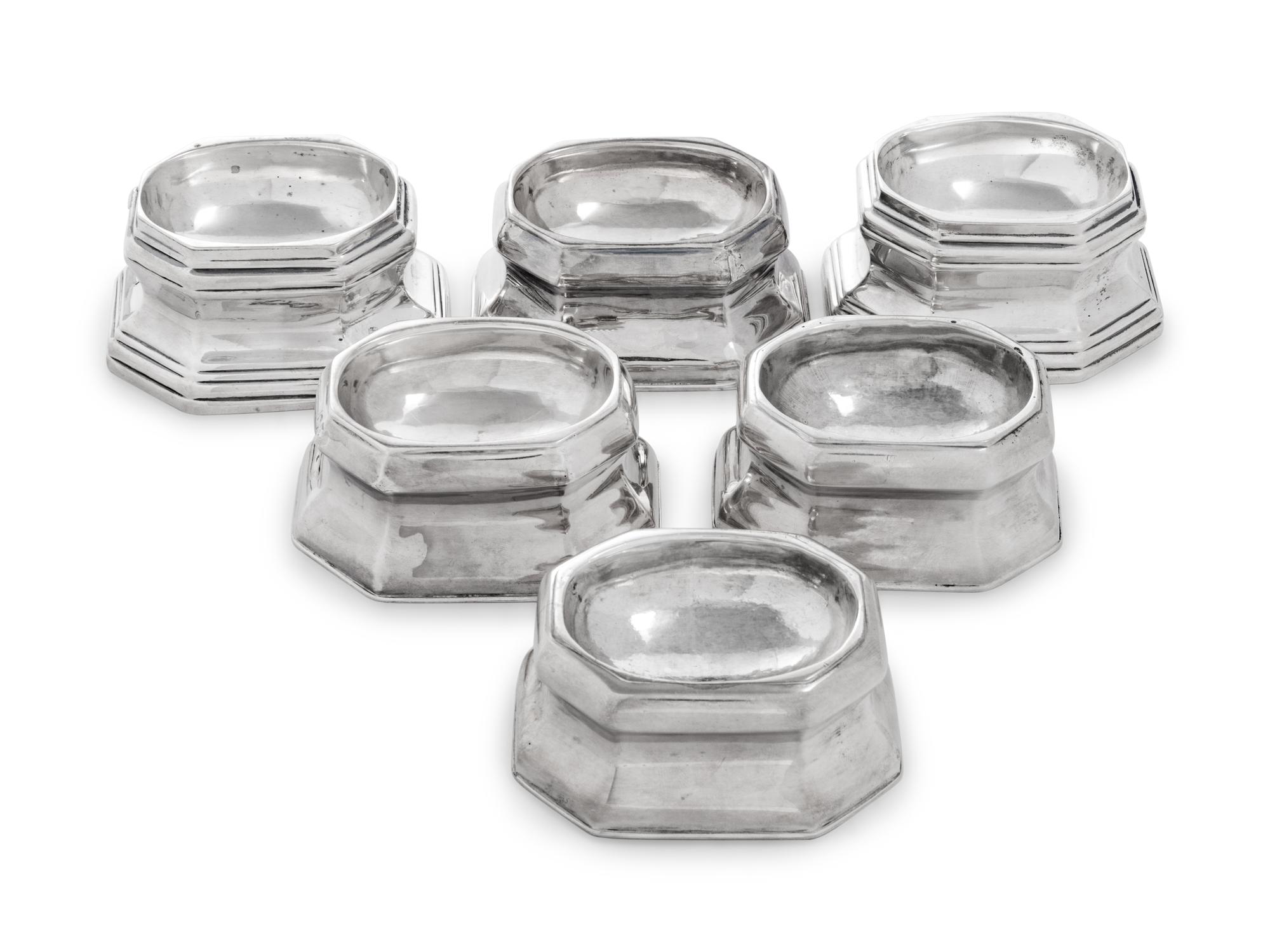 A Set of Four George I Britannia Silver Trencher Salts