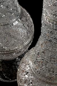 A Pair of Monumental Cut-Glass Urns
