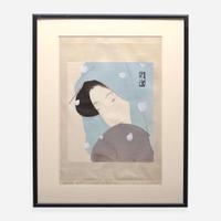 Three Japanese woodblocks printed in colors 日本浮世绘三幅