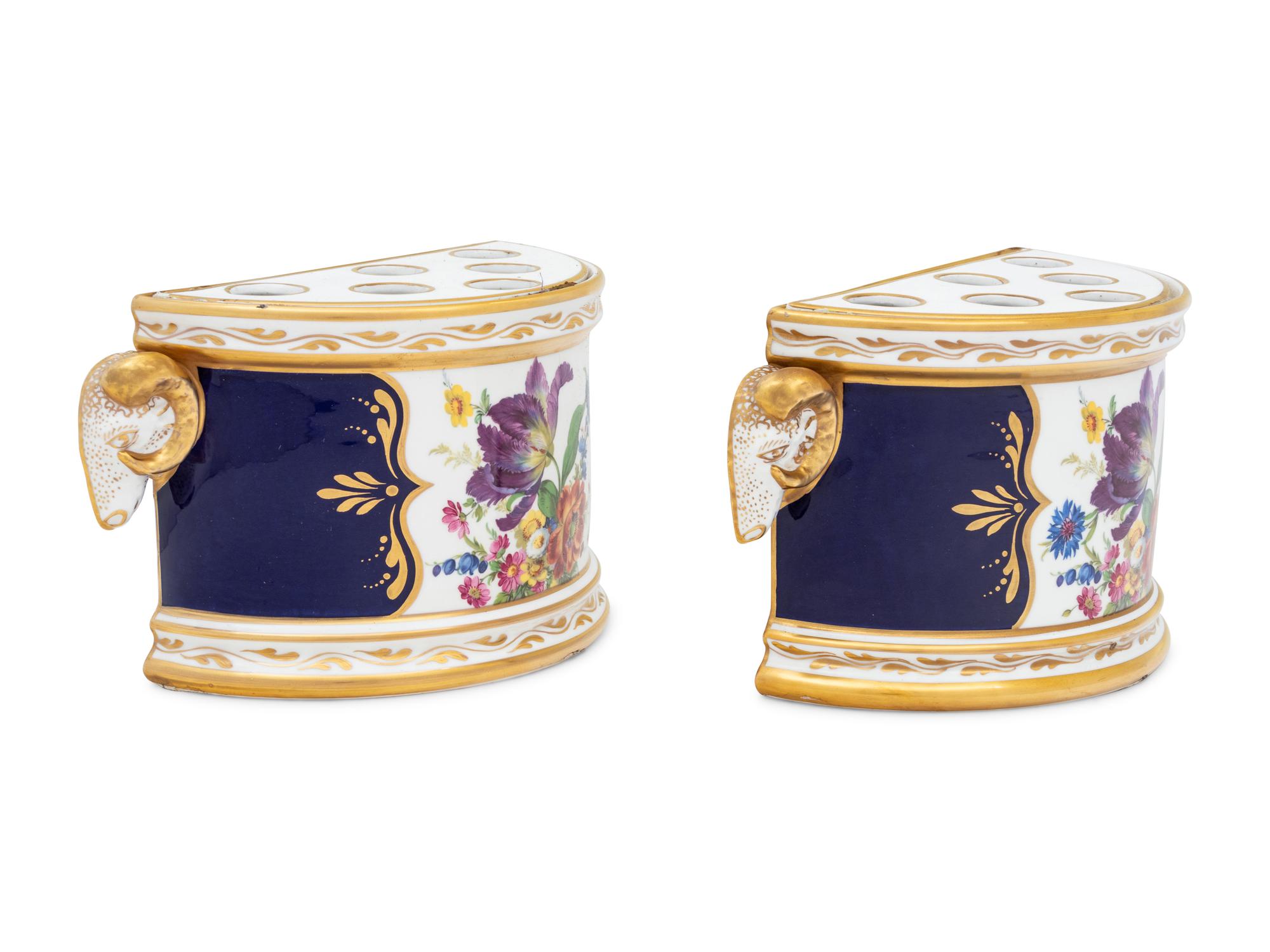 A Pair of Renwick & Clarke Porcelain Bough Pots
