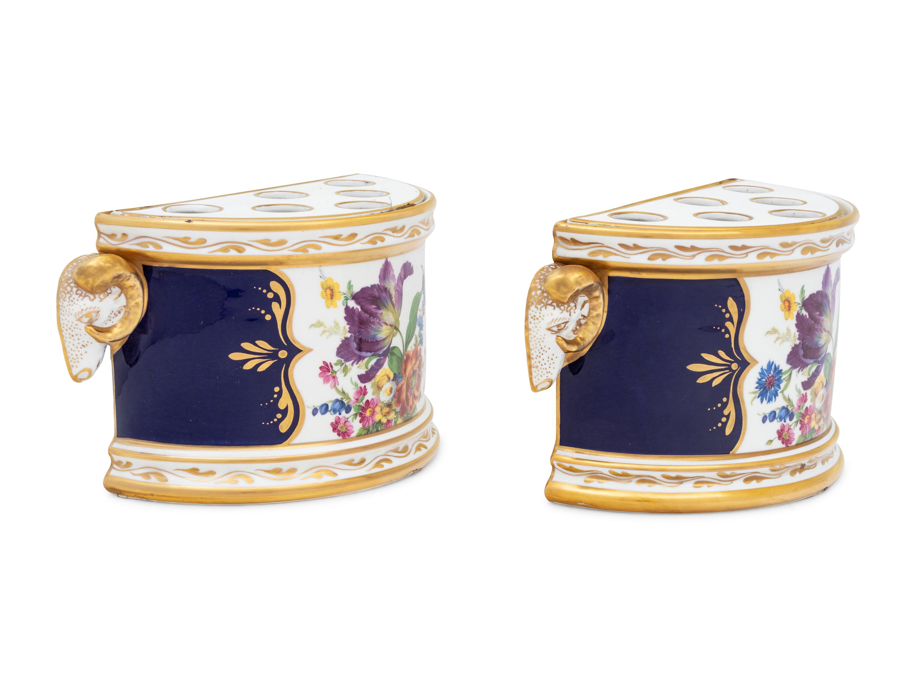 A Pair of Renwick & Clarke Porcelain Bough Pots