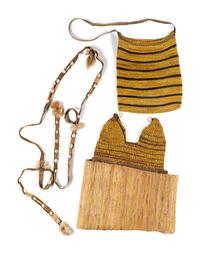 Two Asmat Woven Fiber Bags and a Wealth Belt