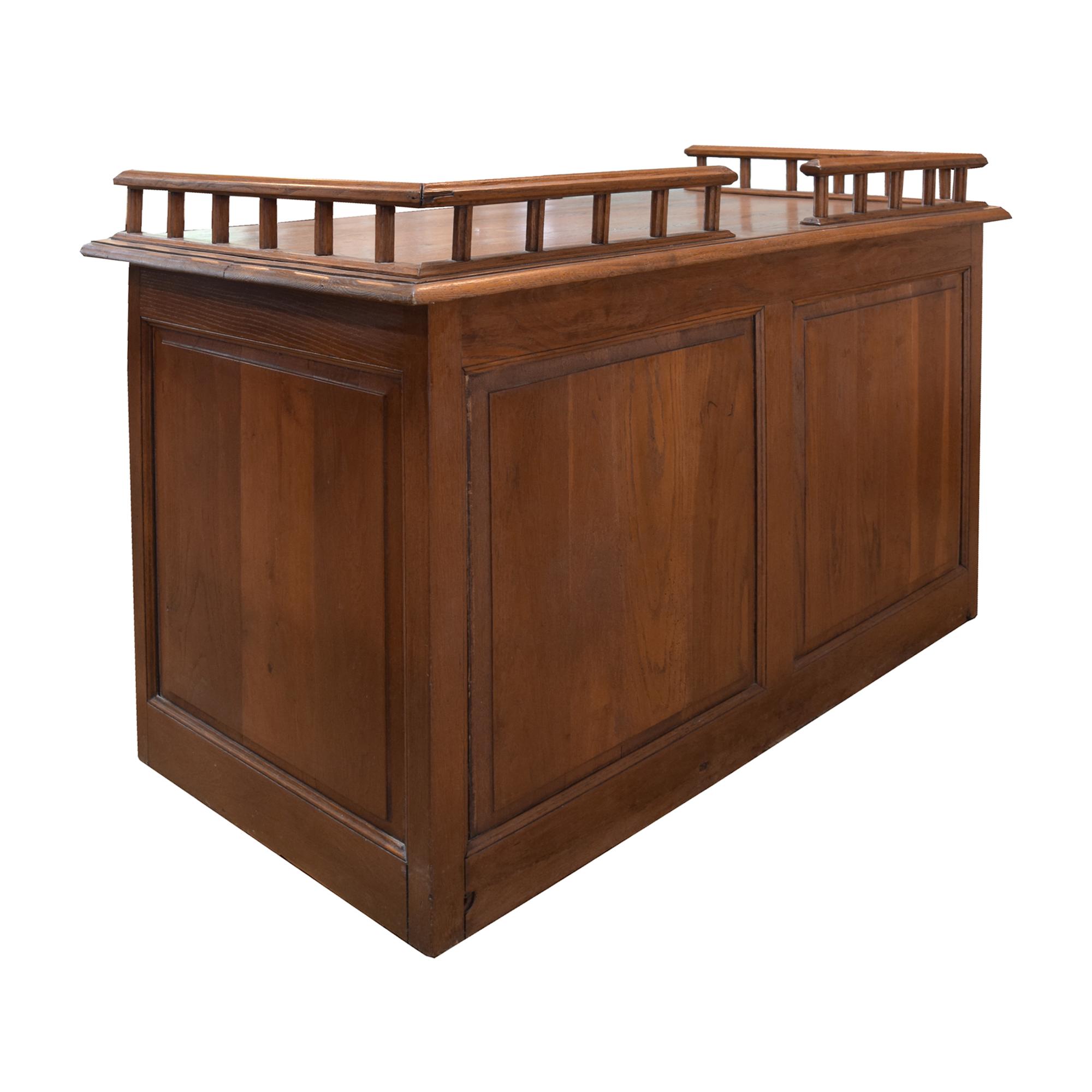 An Oak Shop Counter/Desk 59" W x 29" D x 38" H — France