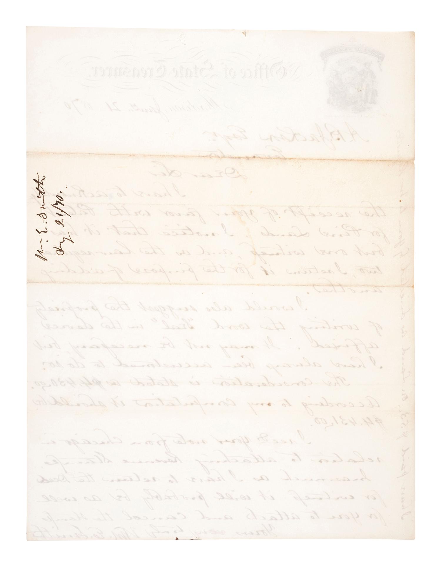 [CHICAGO]. Archive of letters and documents of Andrew B. JACKSON, founder of Rogers Park, IL, and his son Andrew JACKSON.
