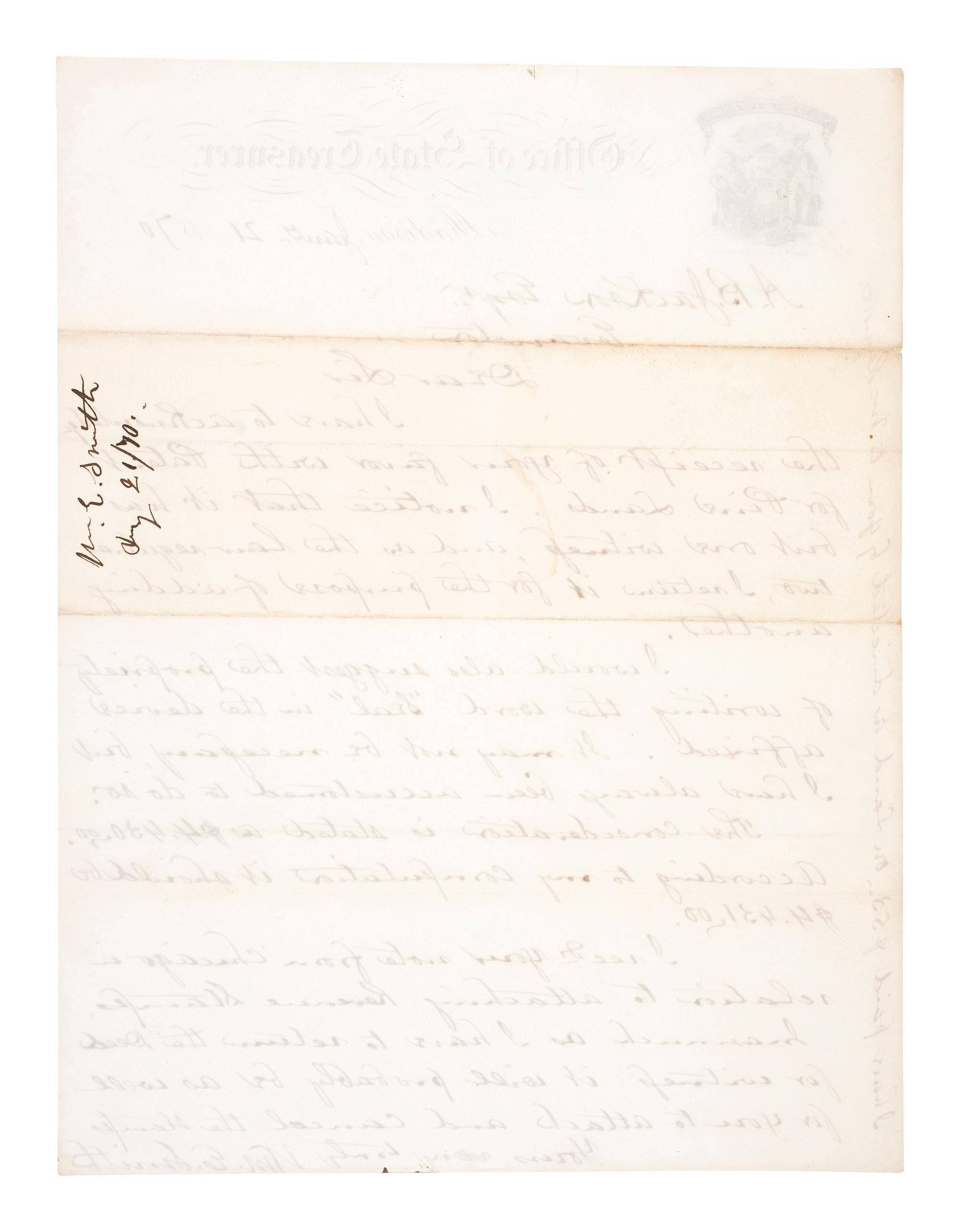 [CHICAGO]. Archive of letters and documents of Andrew B. JACKSON, founder of Rogers Park, IL, and his son Andrew JACKSON.