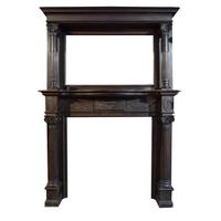 A Full Mantel Heavily Carved with Four Pilasters 60" W x 13" D x 82" H — England, Circa 1880