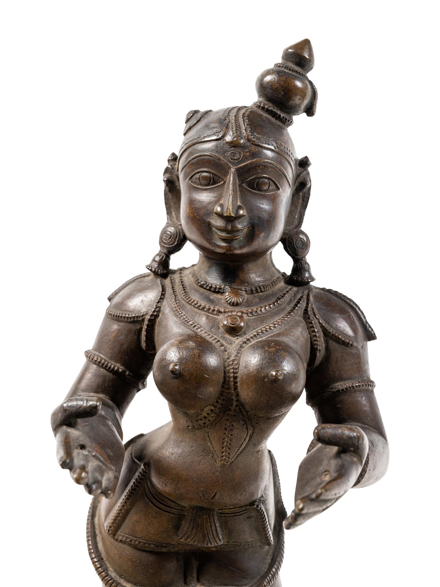 A Pair of Indian Festival Bronze Figures of Skanda and Valli