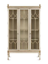A Louis XVI Style Painted and Parcel Gilt Bookcase