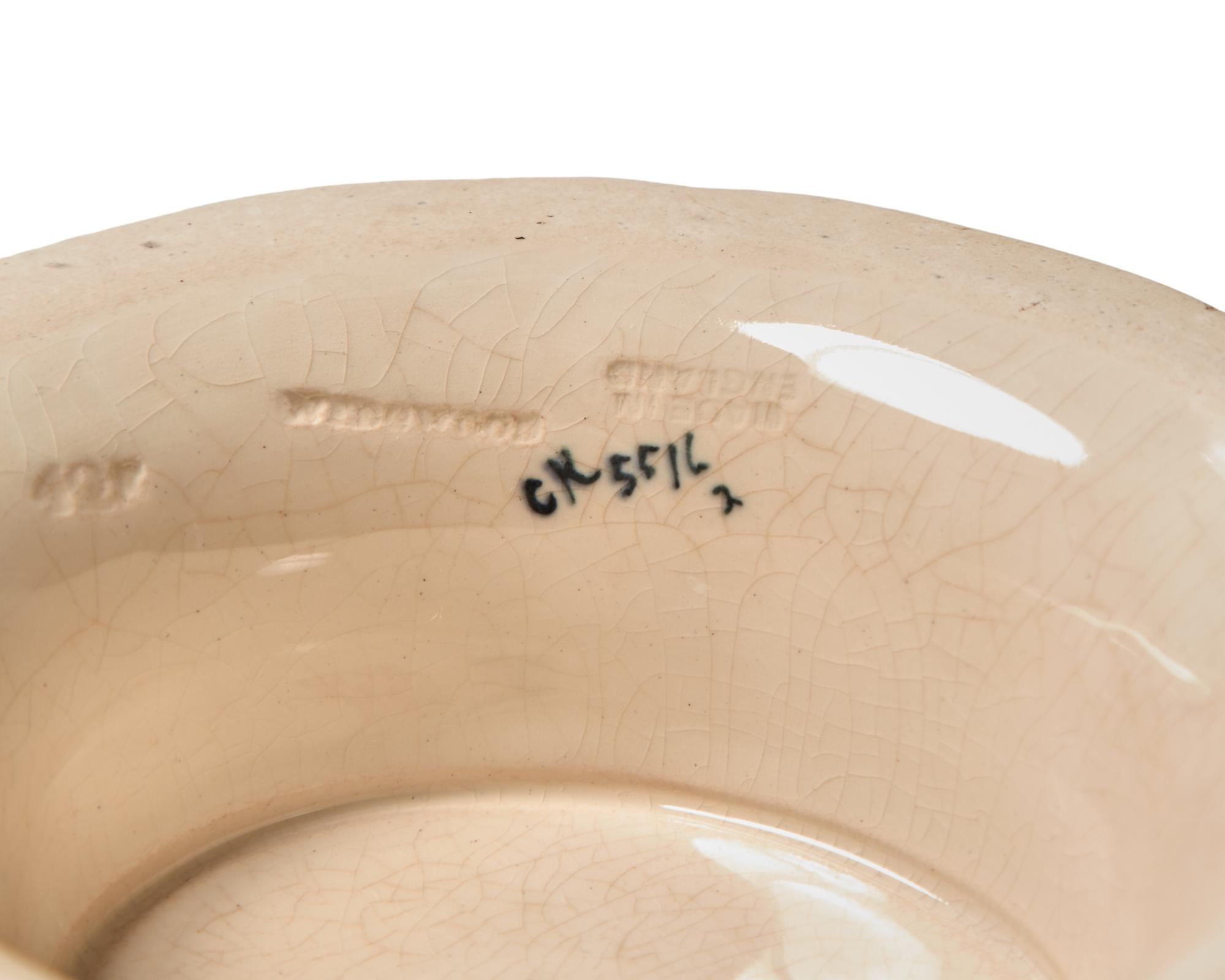 A Wedgwood Polychrome Painted Queensware Bowl and Vase