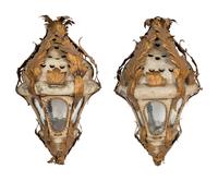 A Pair of Italian Tole Peinte Gondola Lanterns