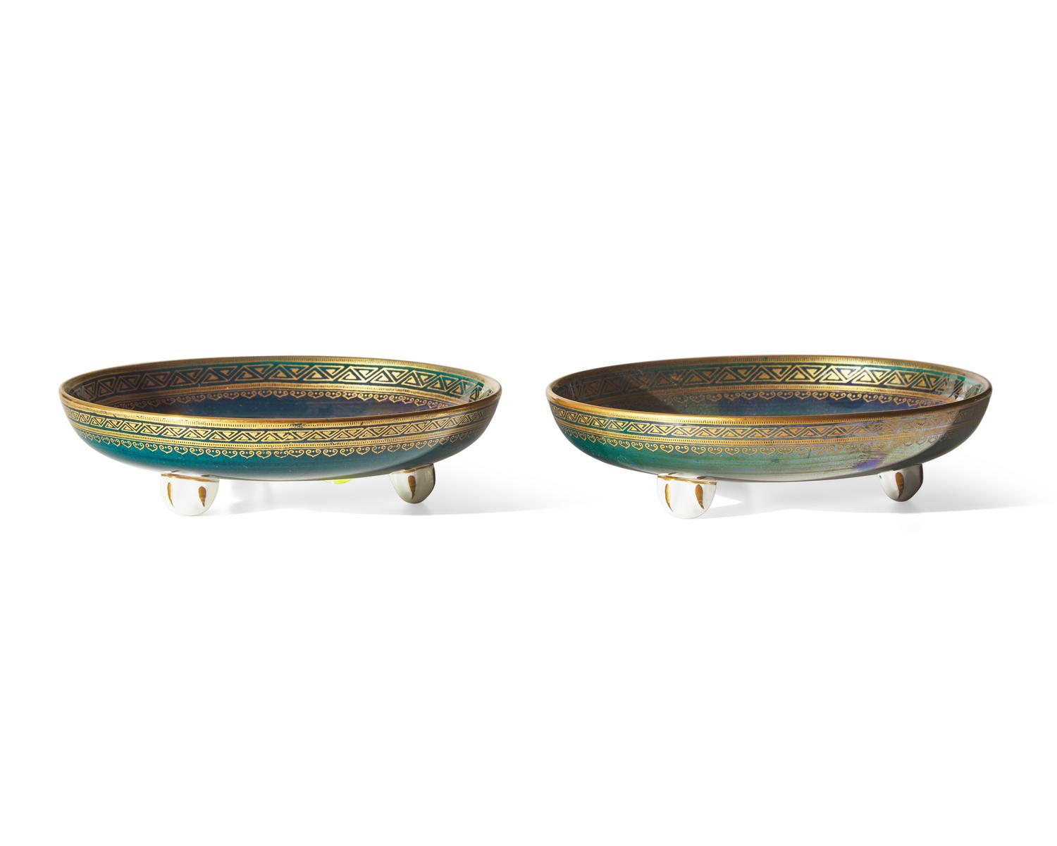 A Pair of Wedgwood Fairyland Lustre 'Nizami' Salvers