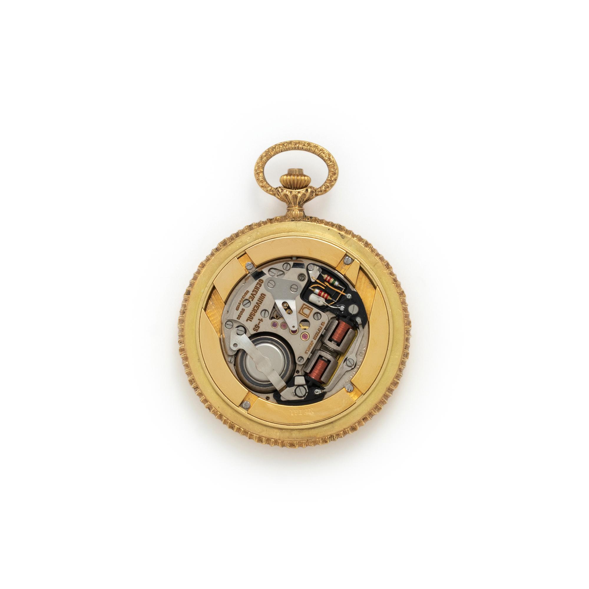 BUCCELLATI, UNIVERSAL GENEVE, 18K YELLOW GOLD HUNTER CASE POCKET WATCH