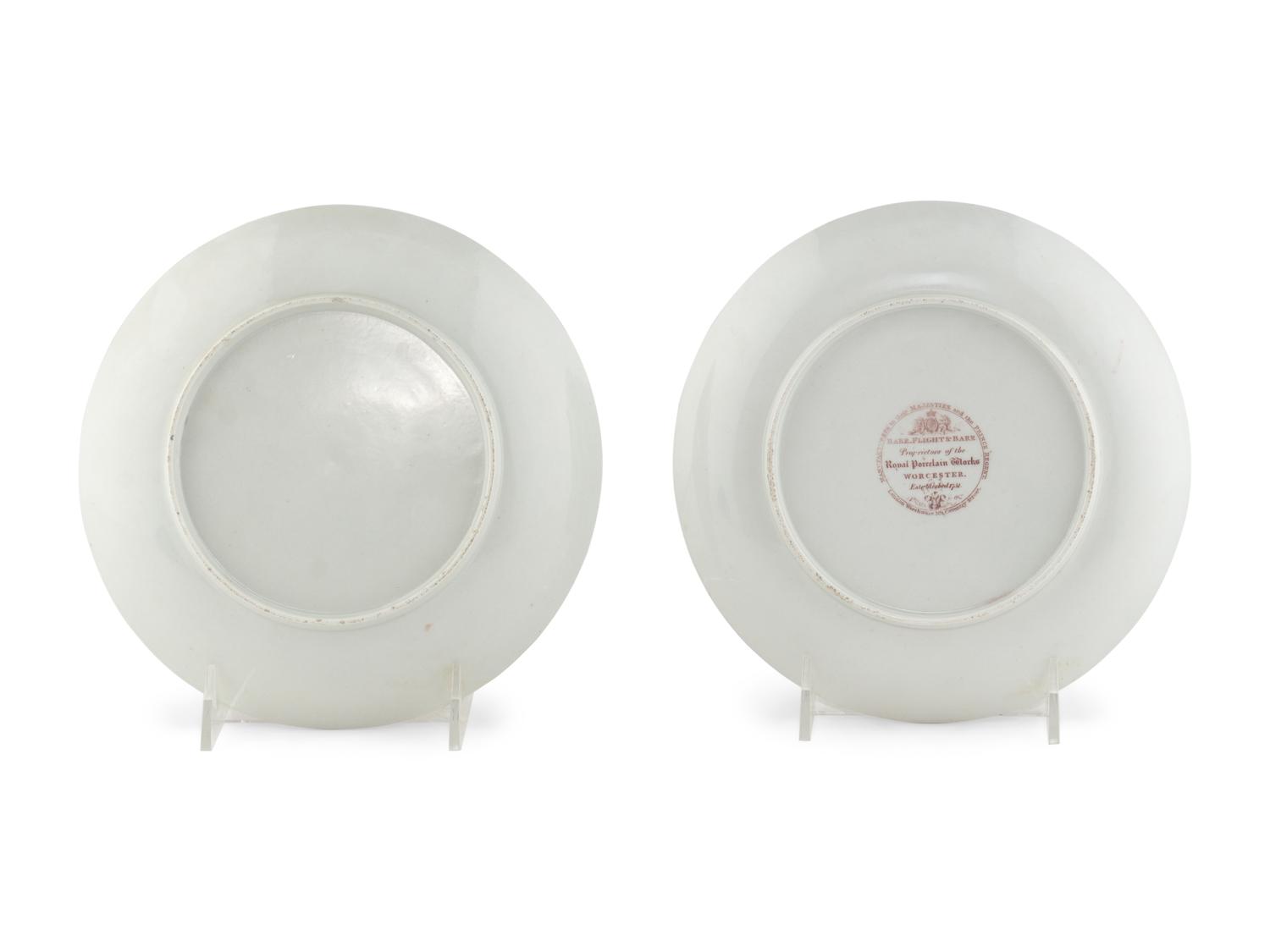 A Near Pair of Barr, Flight and Barr Porcelain Armorial Plates