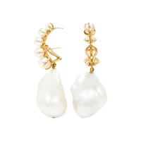 ANA KHOURI, CULTURED PEARL CLIP EARRINGS