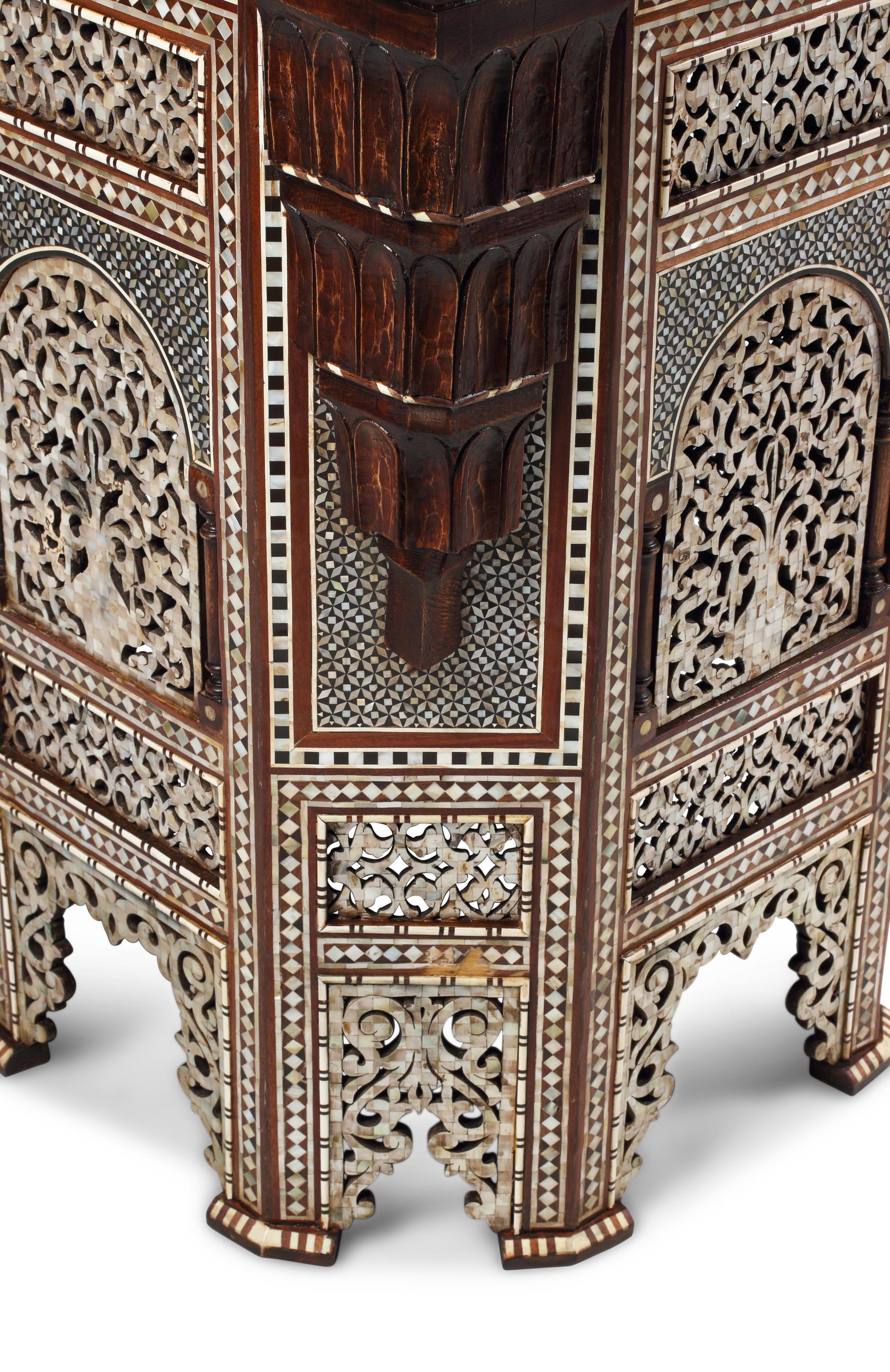 A Pair of Levantine Marquetry Side Tables