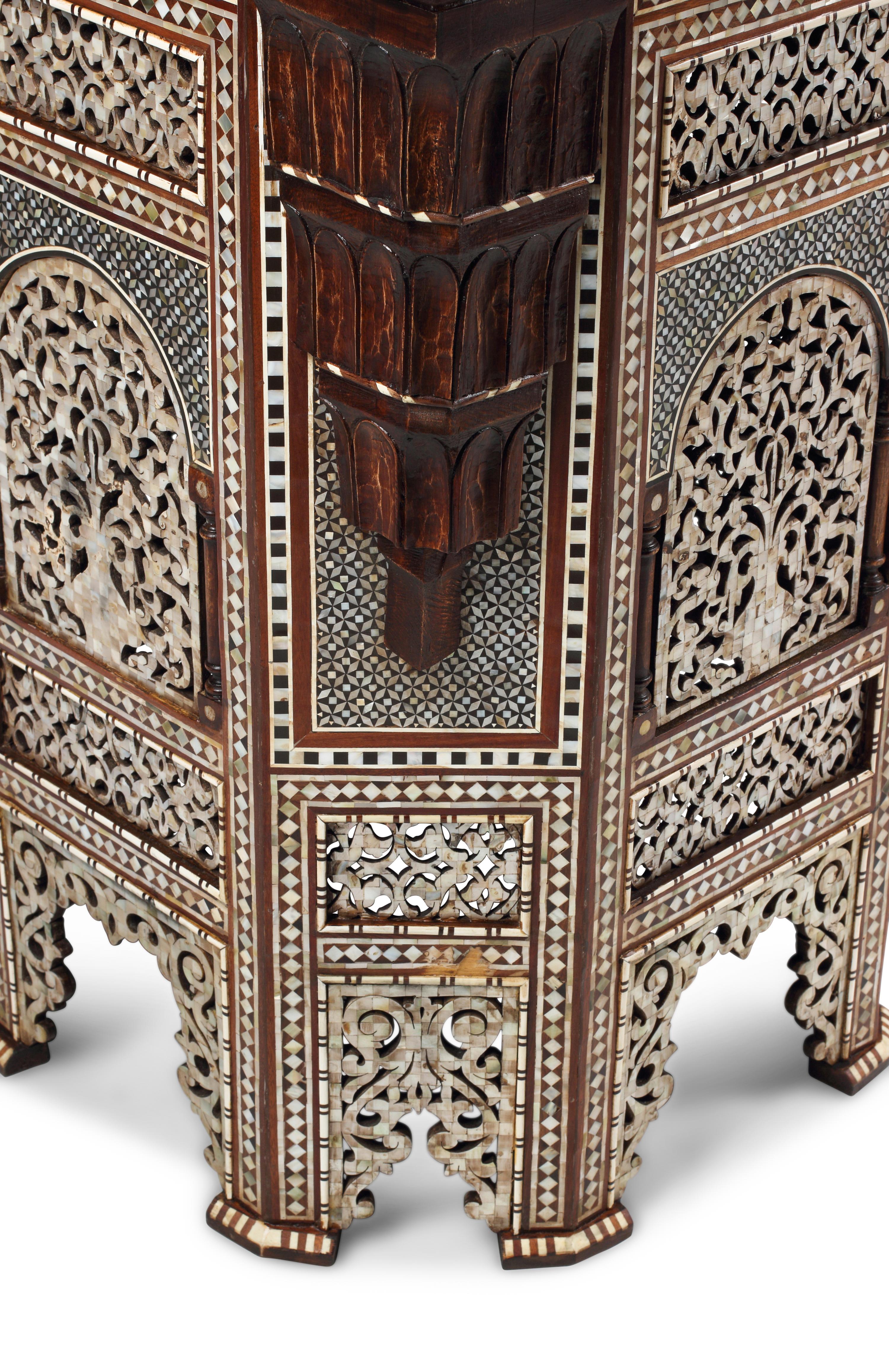A Pair of Levantine Marquetry Side Tables