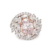 LIGHT PINK DIAMOND AND DIAMOND RING