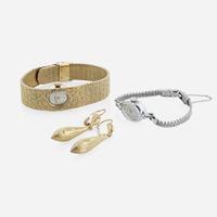 Two lady's watches and earrings