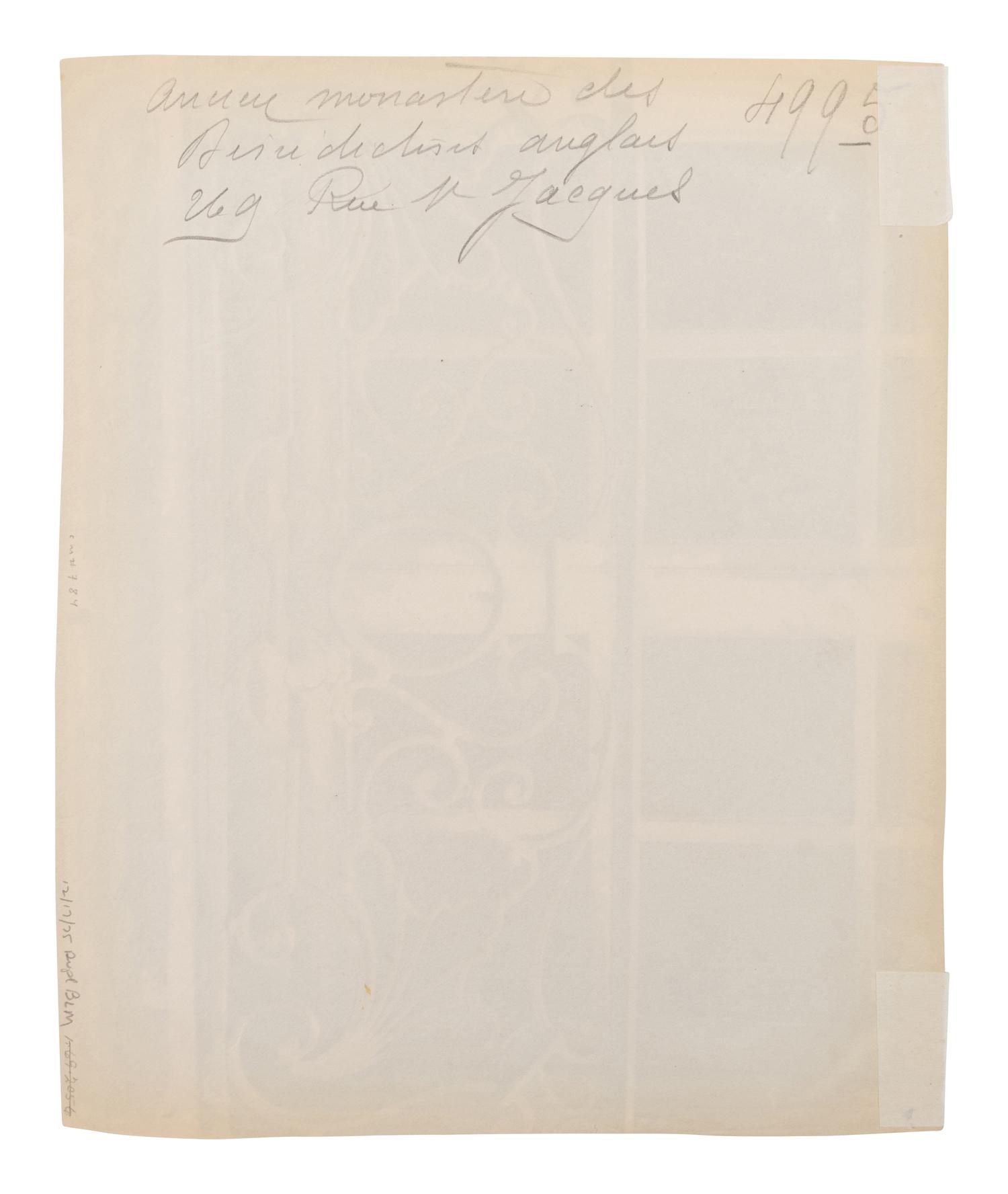 A pair of photographs ( Balcon, Louvre; Ancien Monastère des Bénédictins anglais, 269 rue Saint-Jacques )