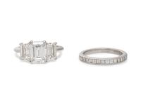 TIFFANY & CO., DIAMOND RING AND BAND