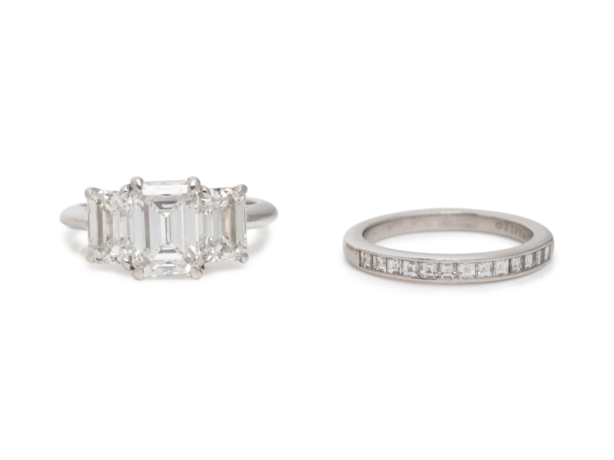 TIFFANY & CO., DIAMOND RING AND BAND